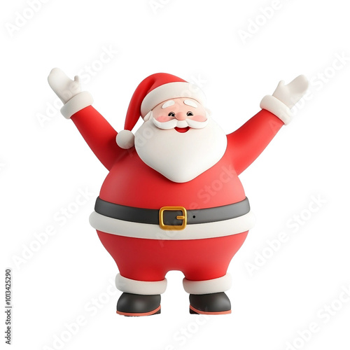 Cute and Colorful Christmas Characters Featuring Santa Claus