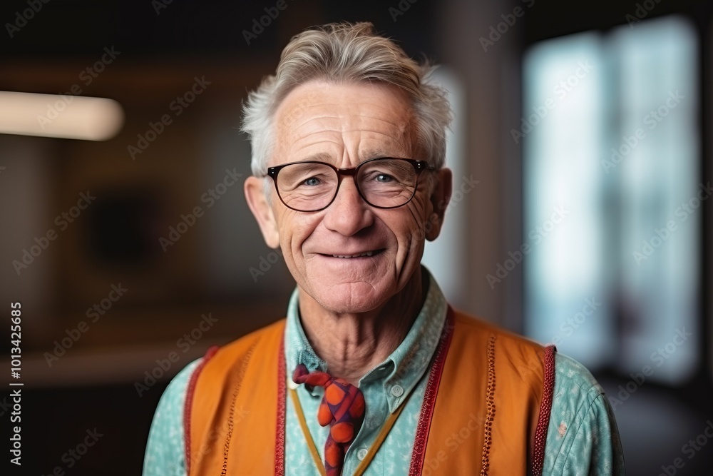 Portrait of senior man with eyeglasses smiling at the camera Portrait of senior man with eyeglasses smiling at the camera