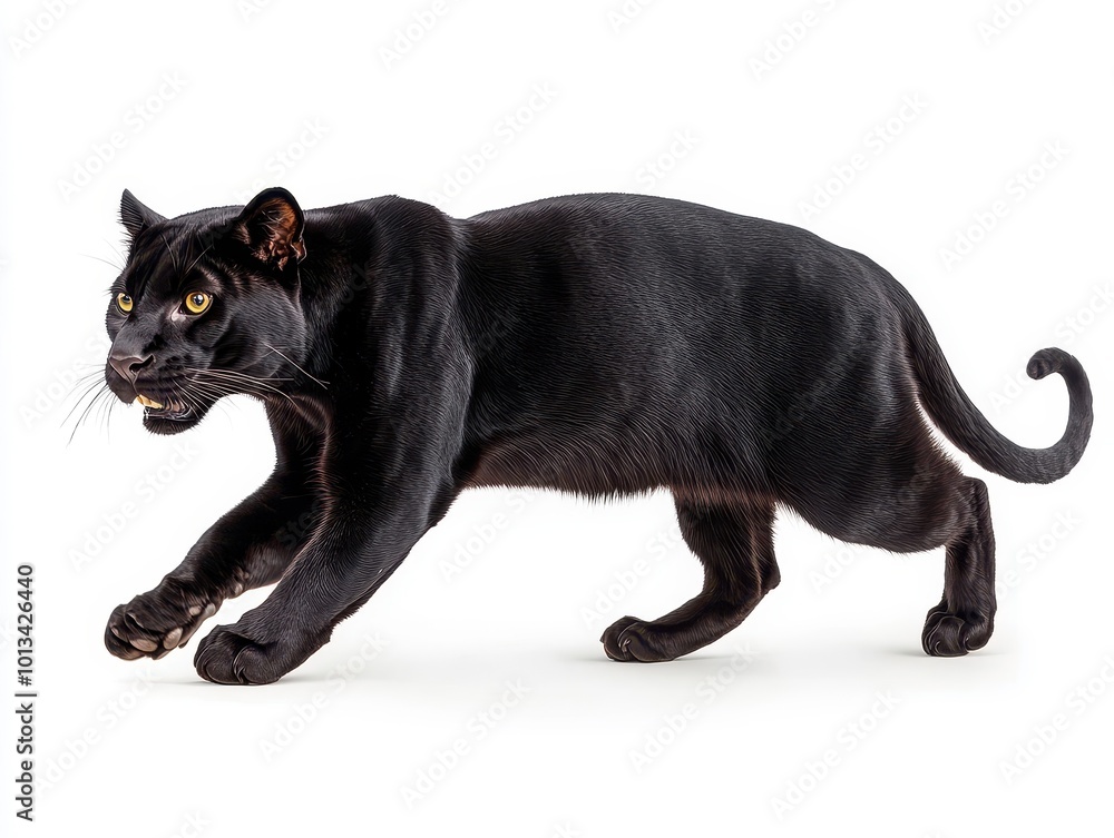 Fototapeta premium Realistic Melanistic Animal in Motion