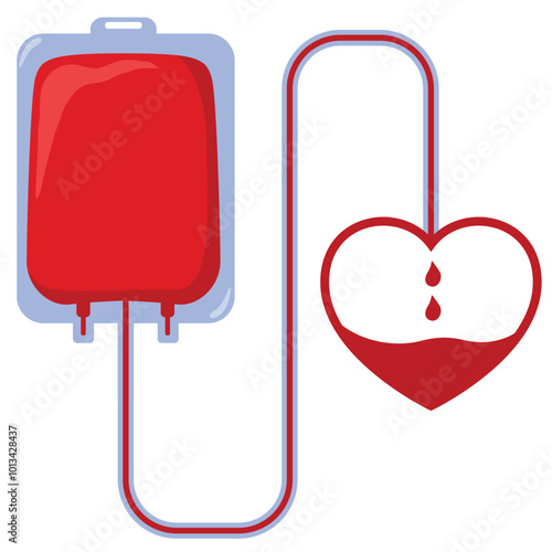 Blood donors vector illustration. Blood bag clipart