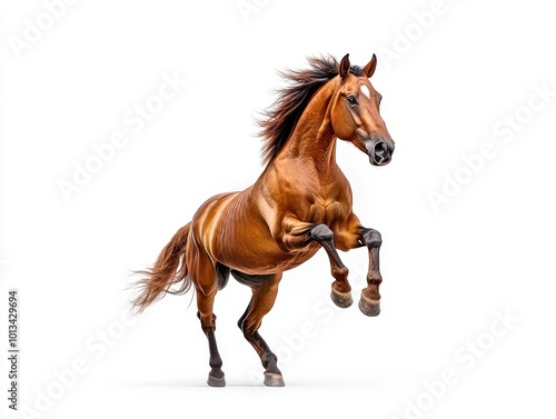 Dynamic Low Angle Photograph of Rearing Horse