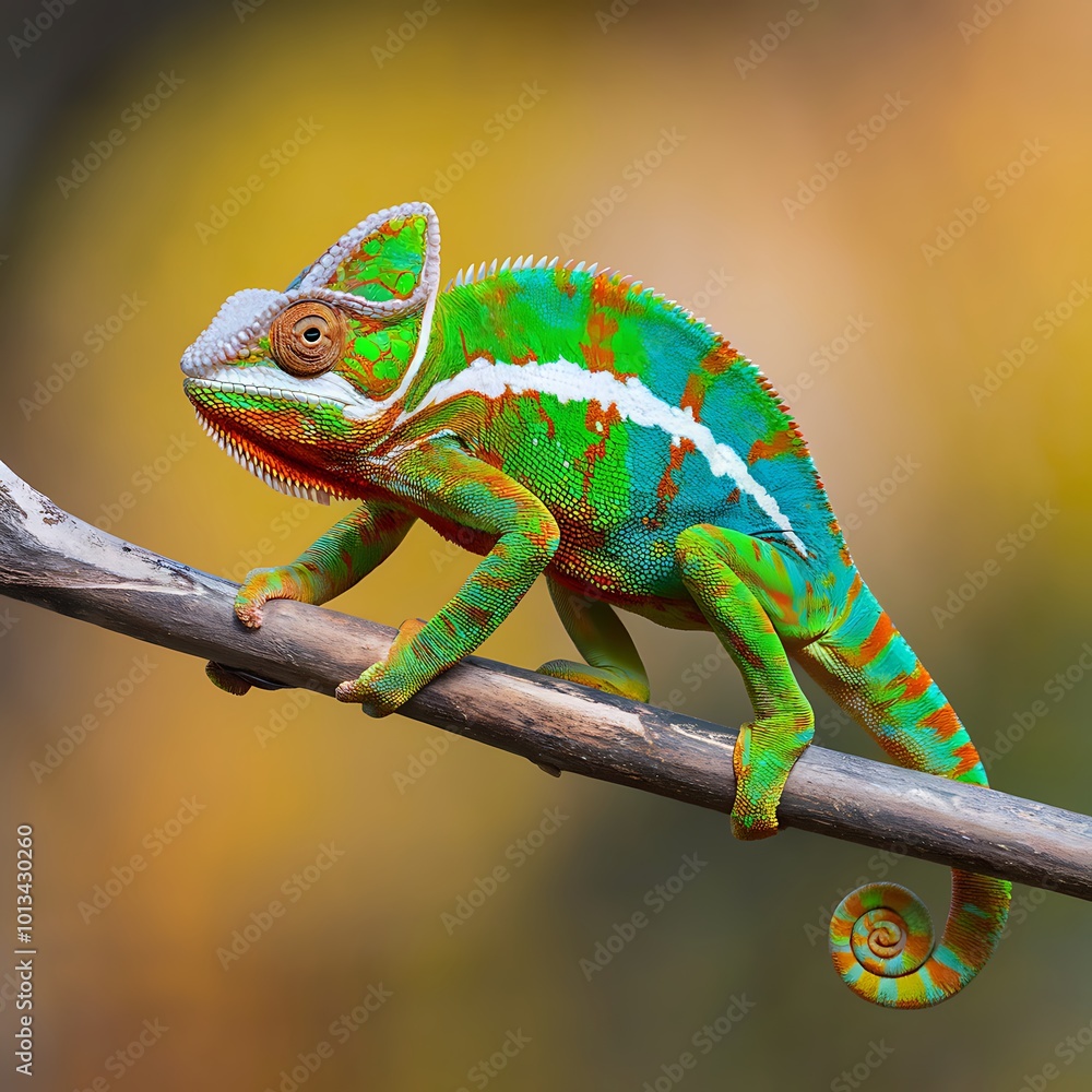 Fototapeta premium chameleon on a tree