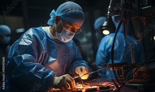 Woman in Surgical Mask Welding Metal