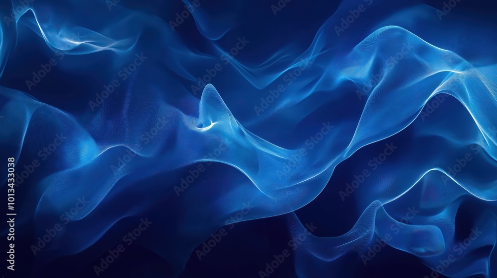 Blue abstract waves create an ethereal flow, suggesting mystery and endless energy in a captivating scene. Blue abstract waves create an ethereal flow, suggesting mystery and endless energy in a captivating scene.