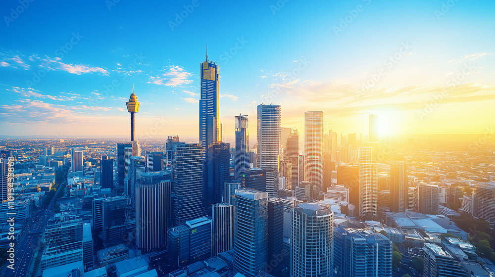 Fototapeta premium Office Skyscrapers in the City Financial and Business District