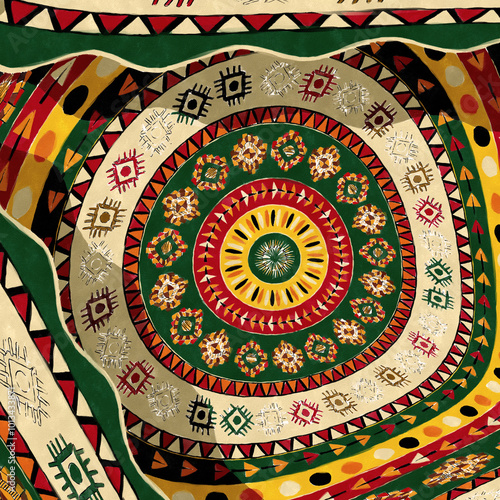 Ethnic art tribal style background. Texture art graphic print design,  wallpaper.
