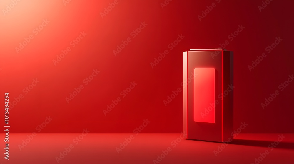 Battery icon simple 3d render illustration on red pastel background in light studio. Battery icon simple 3d render illustration on red pastel background in light studio.