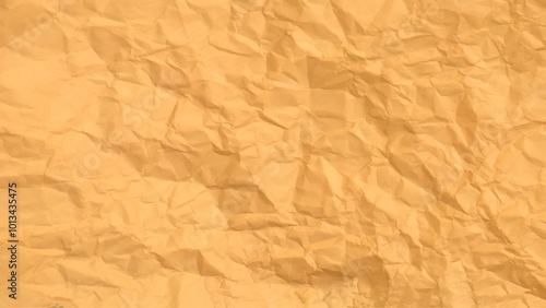 Brown clean crumpled paper background. Horizontal crumpled empty paper template for posters and banners. Vector illustration