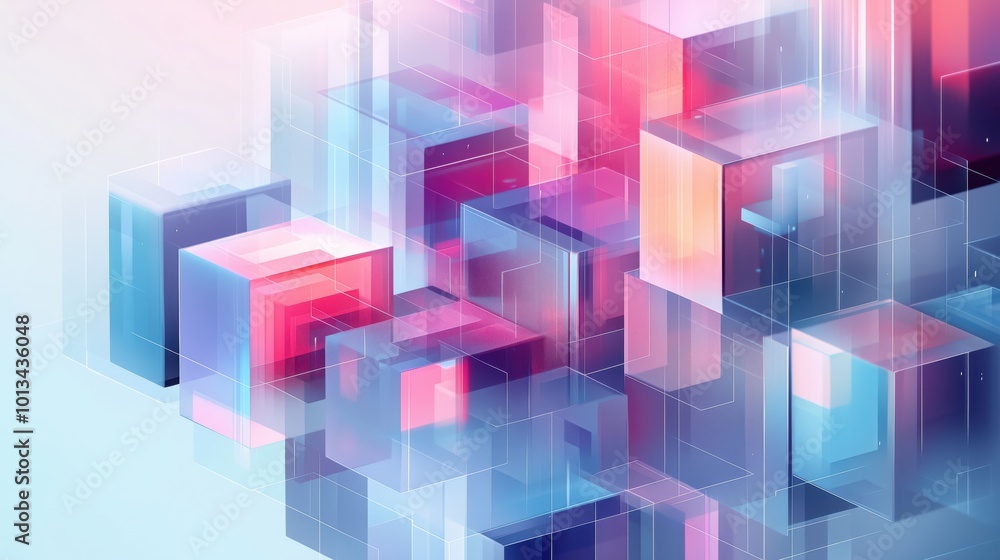 This image features vibrant geometric cubes creating a modern, mesmerizing abstract composition with depth. This image features vibrant geometric cubes creating a modern, mesmerizing abstract composition with depth.