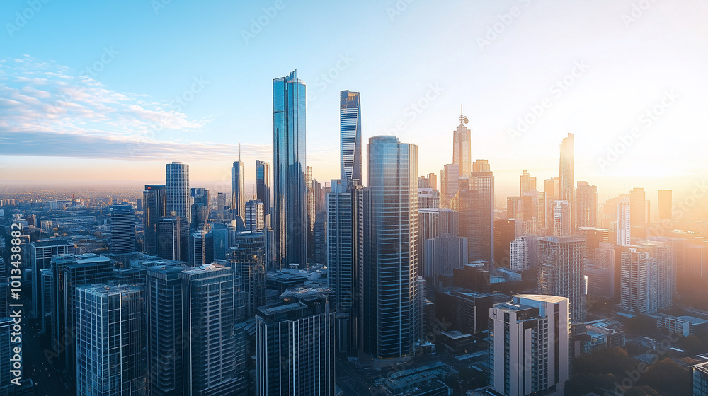 Obraz premium Office Skyscrapers in the City Financial and Business District