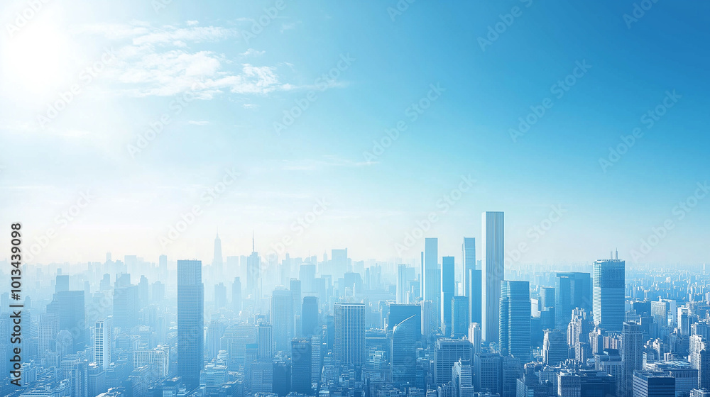 Aerial View of City Skyline and High-Rise Buildings Under Blue Sky and White Clouds Aerial View of City Skyline and High-Rise Buildings Under Blue Sky and White Clouds