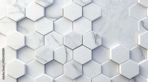 White Marble Hexagon Wall Pattern