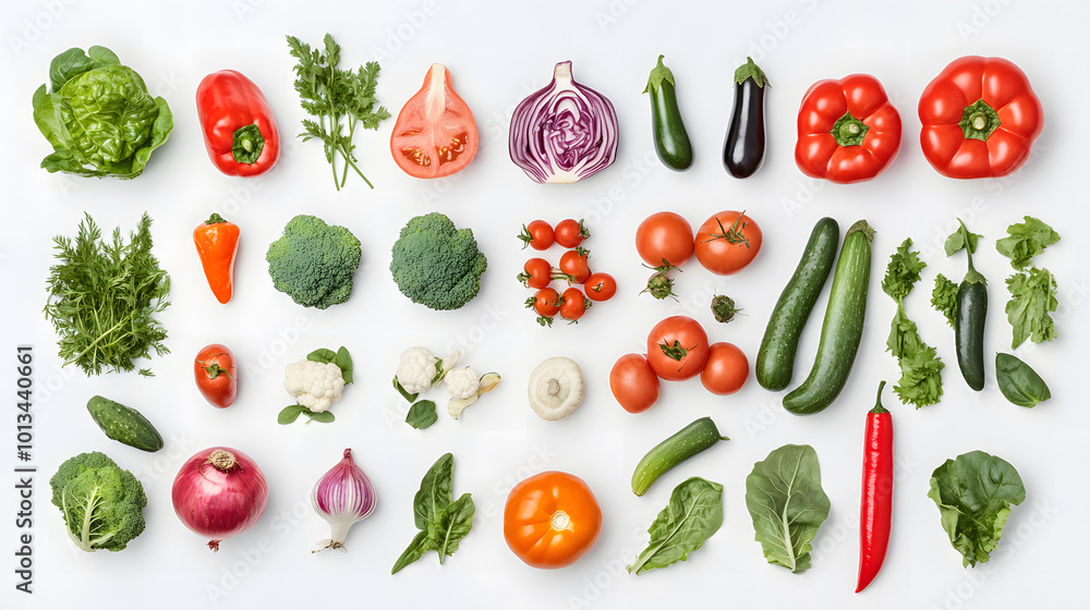 Fresh vegetables on a white background design. Healthy food concept isolated on a white background design, Fresh vegetables on a white background design. Healthy food concept isolated on a white background design,