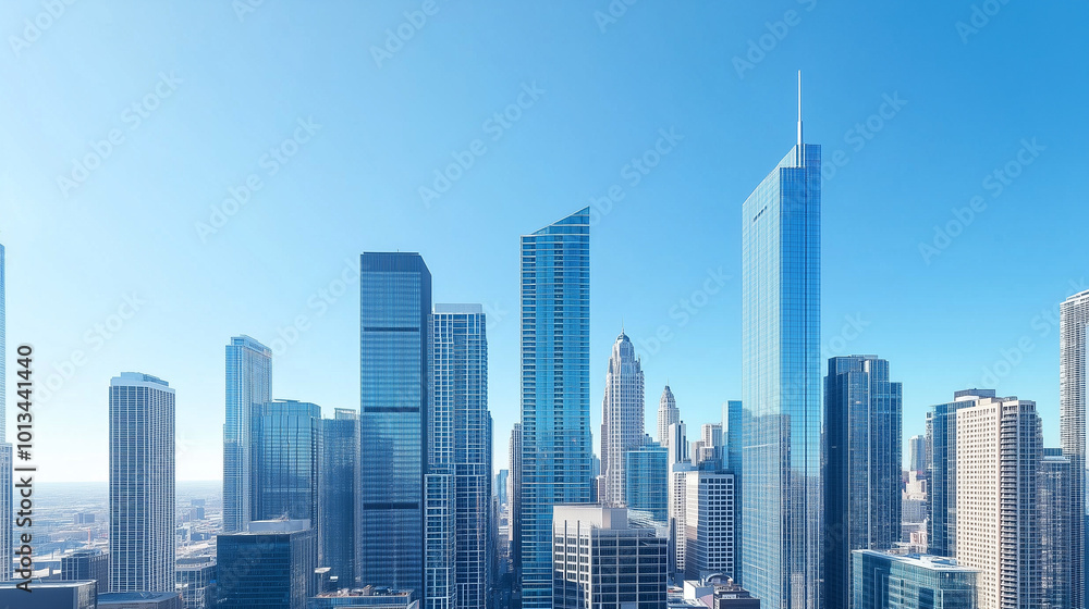 Fototapeta premium Office Skyscrapers in the City Financial and Business District