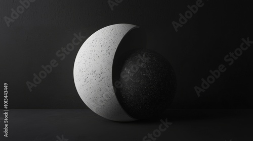 Soft Glow of Yin and Yang Symbol in Light and Shadow