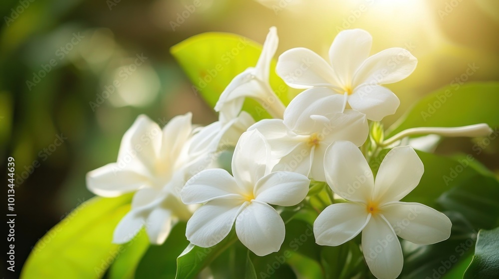 White Plumeria Flowers in Sunlight White Plumeria Flowers in Sunlight