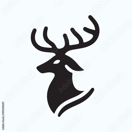 Deer logo  deer icon  deer head  vector Collection of black deer icons.Logo of deer.Deer simple icon.Reindeer vector symbols.Set of deers.
