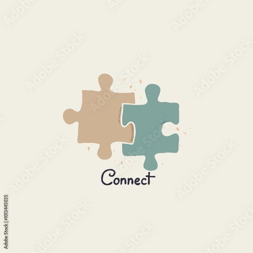 Puzzle-Teile die miteinander verbunden sind