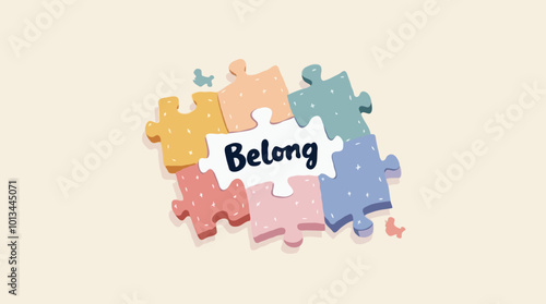 Puzzle mit der Botschaft Belong