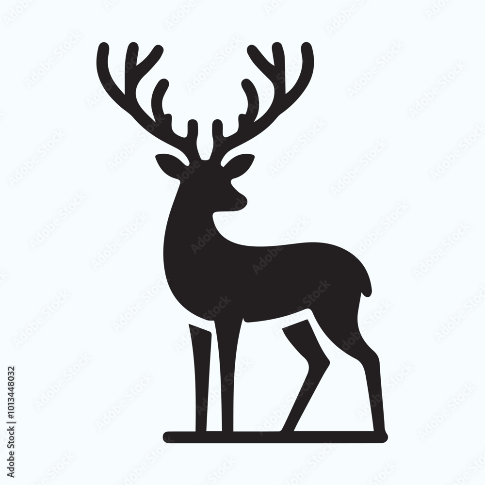 Obraz premium Deer logo deer icon deer head vector Collection of black deer icons.Logo of deer.Deer simple icon.Reindeer vector symbols.Set of deers.