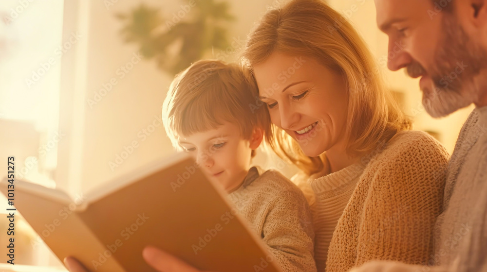 Family Enjoying Storytime Together at Home Family Enjoying Storytime Together at Home