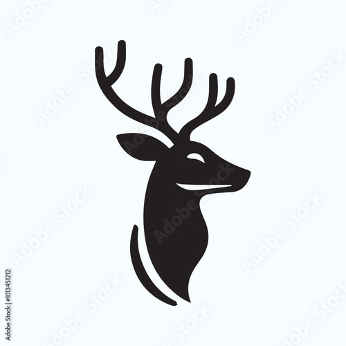 Deer logo  deer icon  deer head  vector Collection of black deer icons.Logo of deer.Deer simple icon.Reindeer vector symbols.Set of deers.