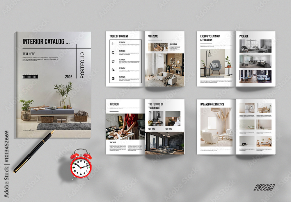 Interior Catalog Design Template Layout Stock Template | Adobe Stock
