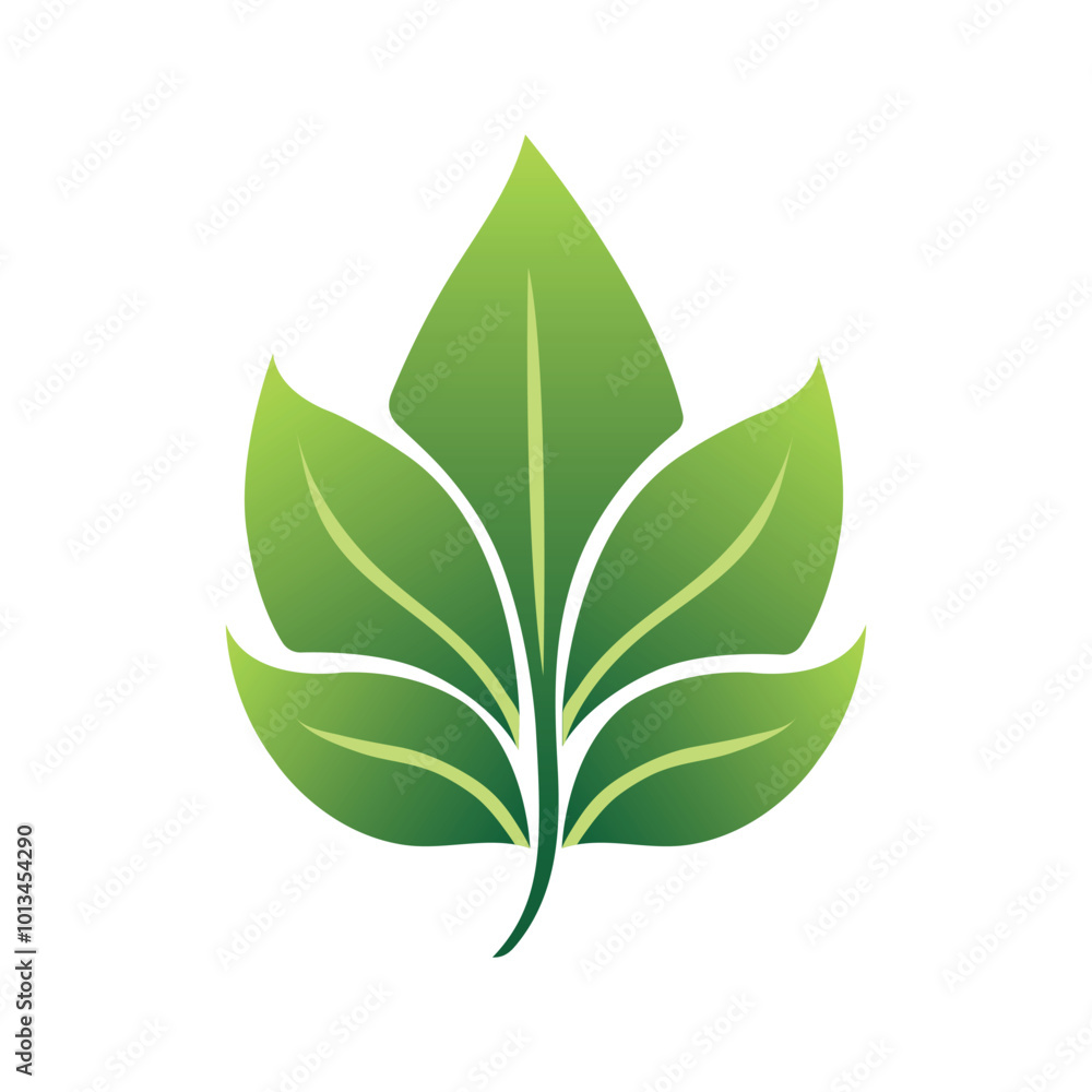 Green leaf, logo for natural products. Green leaf, logo for natural products.