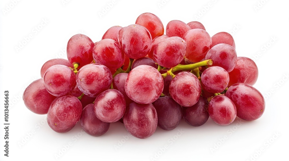 vibrant bunch of red grapes isolated on white background, fresh fruit close-up, high-resolution photography vibrant bunch of red grapes isolated on white background, fresh fruit close-up, high-resolution photography