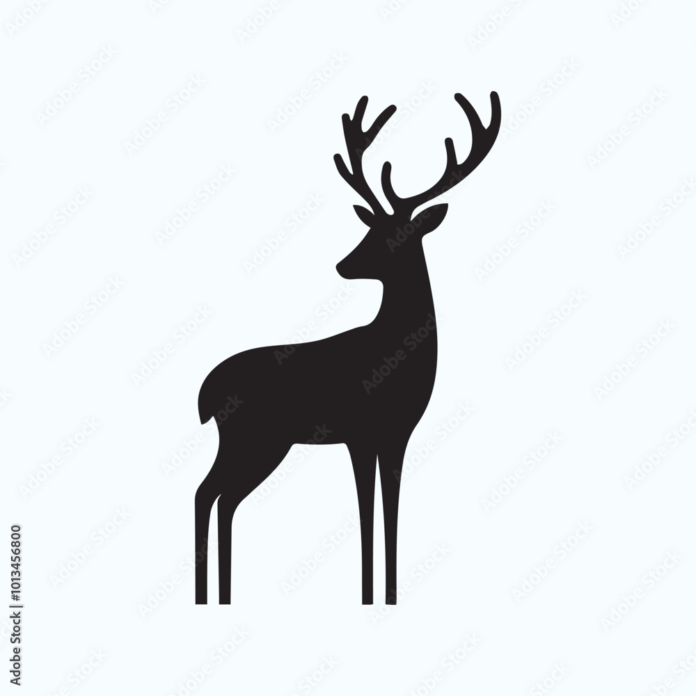 Obraz premium Deer logo deer icon deer head vector Collection of black deer icons.Logo of deer.Deer simple icon.Reindeer vector symbols.Set of deers.