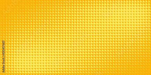 Yellow halftone pattern. Retro comic gradient background. Bright orange pixelated dotted texture overlay. Cartoon pop art faded gradient pattern. Vector backdrop for poster, banner, advertisement