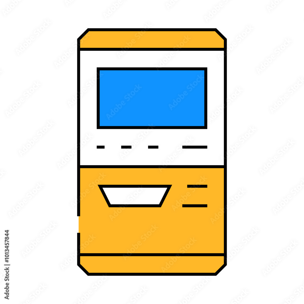 terminal for buying ticket line icon vector. terminal for buying ticket sign. isolated symbol illustration
