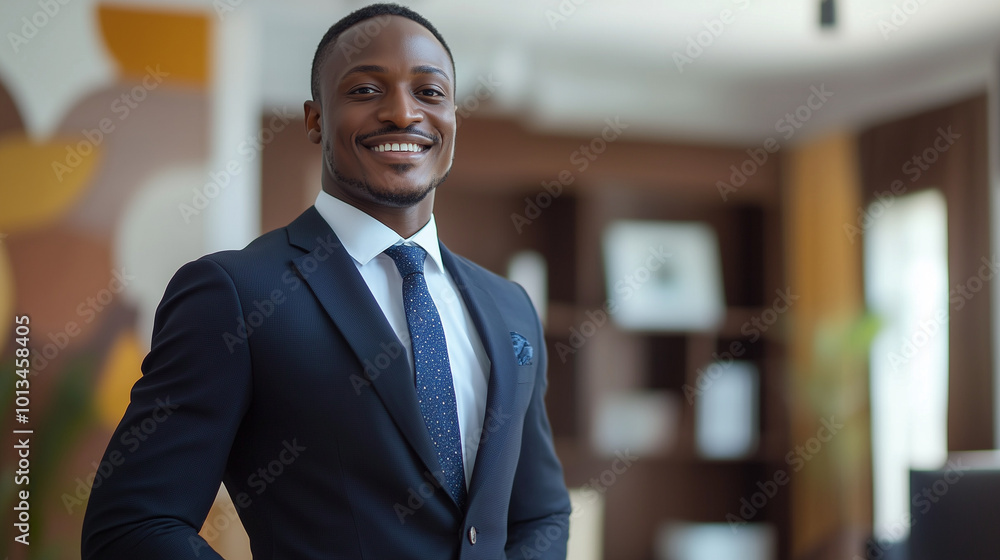 Smiling Black Businessman in Suit
Smiling Black Businessman in Suit