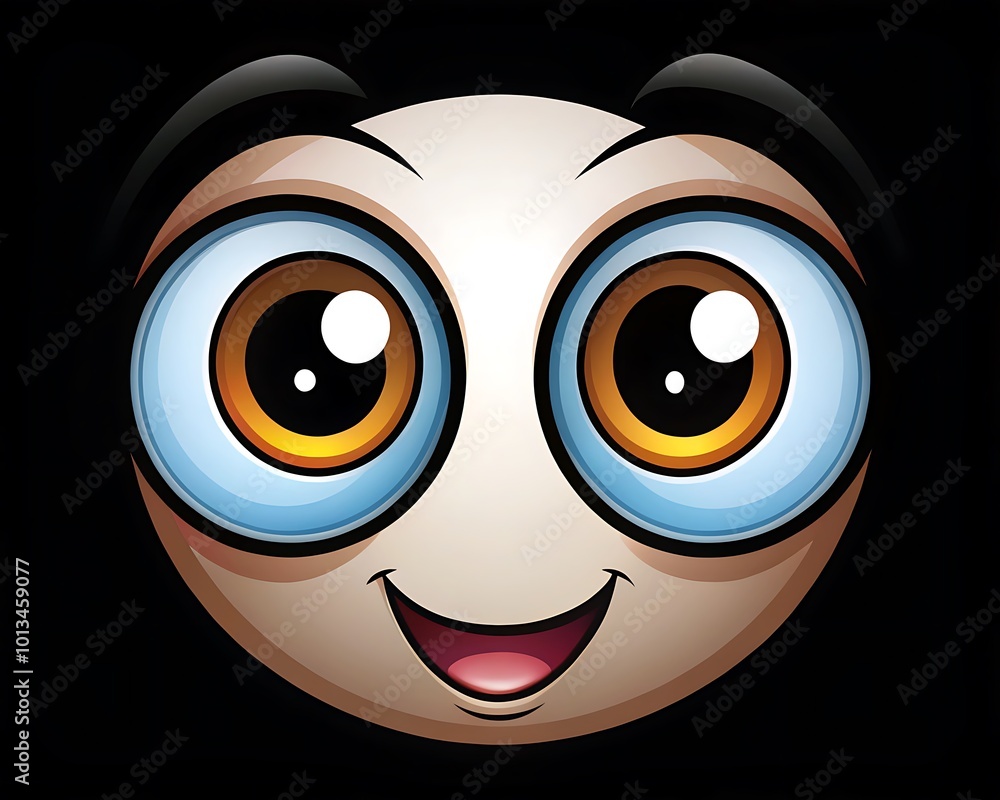 Playful Cartoon Face with Big Blue Eyes and Open Mouth. Background, wallpaper, desktop, mobile
Playful Cartoon Face with Big Blue Eyes and Open Mouth. Background, wallpaper, desktop, mobile