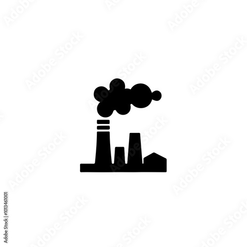 Minimalist illustration of a carbon capture and storage facility, focusing on industrial carbon reduction and environmental technology.