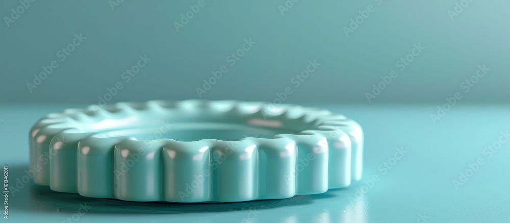 The geometric and abstract spiral coil pattern made of a turquoise and aqua gradient shape creates a minimalist The geometric and abstract spiral coil pattern made of a turquoise and aqua gradient shape creates a minimalist