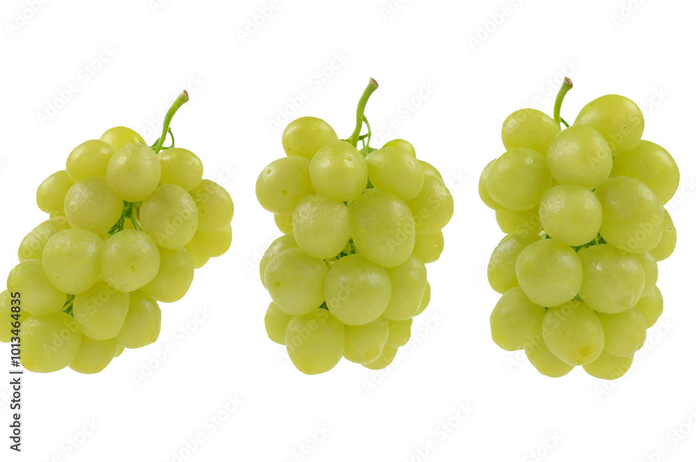 png, transparent background, isolated three bunches of green grapes. new year's eve tradition png, transparent background, isolated three bunches of green grapes. new year's eve tradition
