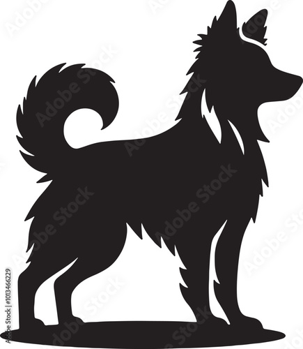 dog silhoutte vector style with white background