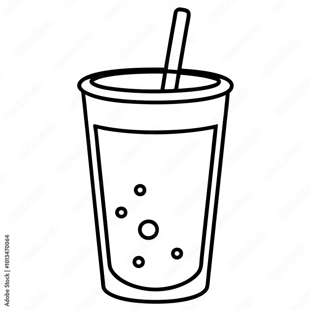 simple milk tea outline coloring book page line art drawing simple milk tea outline coloring book page line art drawing