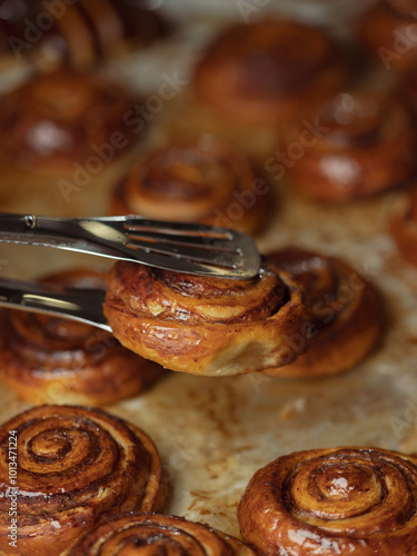 sweet bun with chocolate
