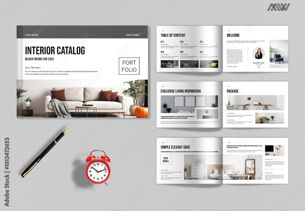 Interior Catalog Design Landscape Template Stock Template | Adobe Stock