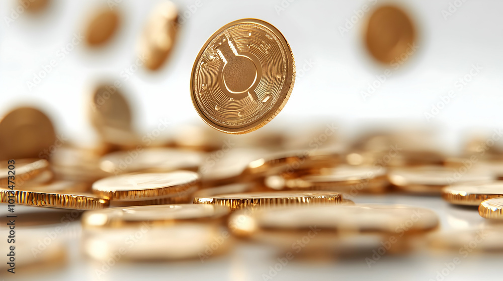 3D Floating Hanukkah Gelt Coins and Dreidel Mid-Spin Concept on White Background - Energetic Infographics Design 3D Floating Hanukkah Gelt Coins and Dreidel Mid-Spin Concept on White Background - Energetic Infographics Design