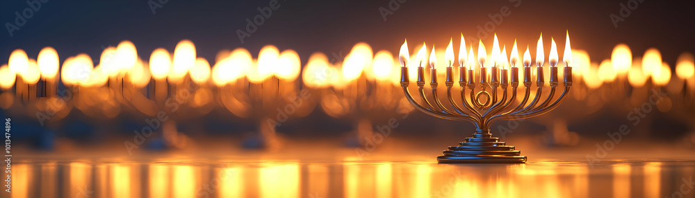 Floating Hanukkah Candles and Menorah Base Defying Gravity in Mid Air - Modern Design for Hanukkah Infographics - Isolated on White Background Floating Hanukkah Candles and Menorah Base Defying Gravity in Mid Air - Modern Design for Hanukkah Infographics - Isolated on White Background