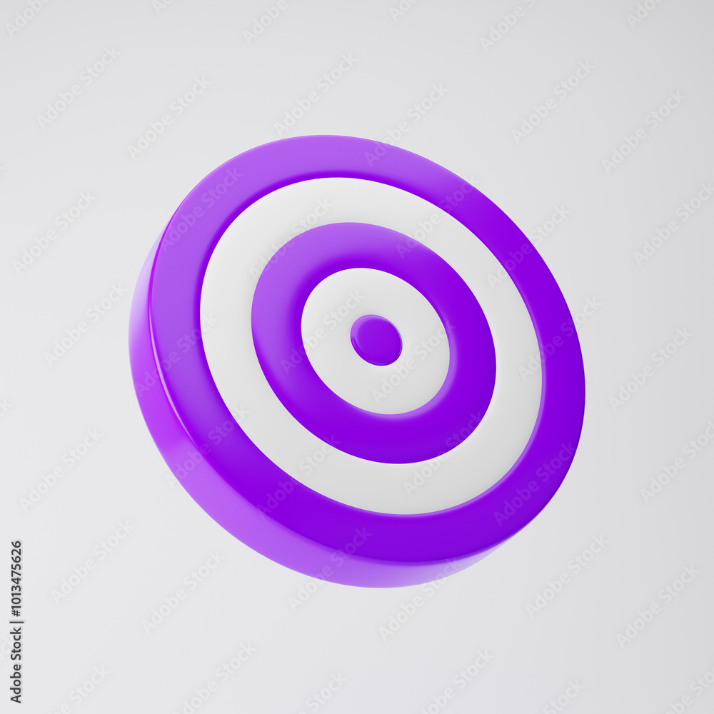 Target icon isolated over white background. 3D rendering. Target icon isolated over white background. 3D rendering.