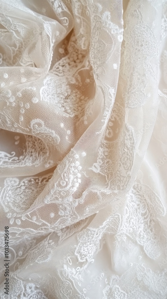 Elegant beige lace fabric with intricate patterns, perfect for fashion and textile design projects. Elegant beige lace fabric with intricate patterns, perfect for fashion and textile design projects.