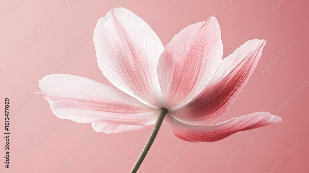 Delicate Pink Flower Petal on Soft Background Delicate Pink Flower Petal on Soft Background
