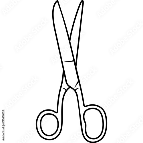 Dressing scissors. Vector outline icon.