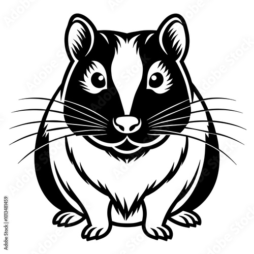 A guinea pig silhouette black vector artwork
