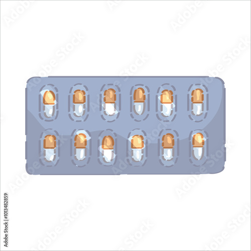 Blister with pills on white background