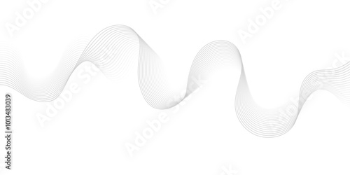 Abstract gray wave dynamic curve lines background. Energy technology concept modern backdrop design for business, presentation, banner.